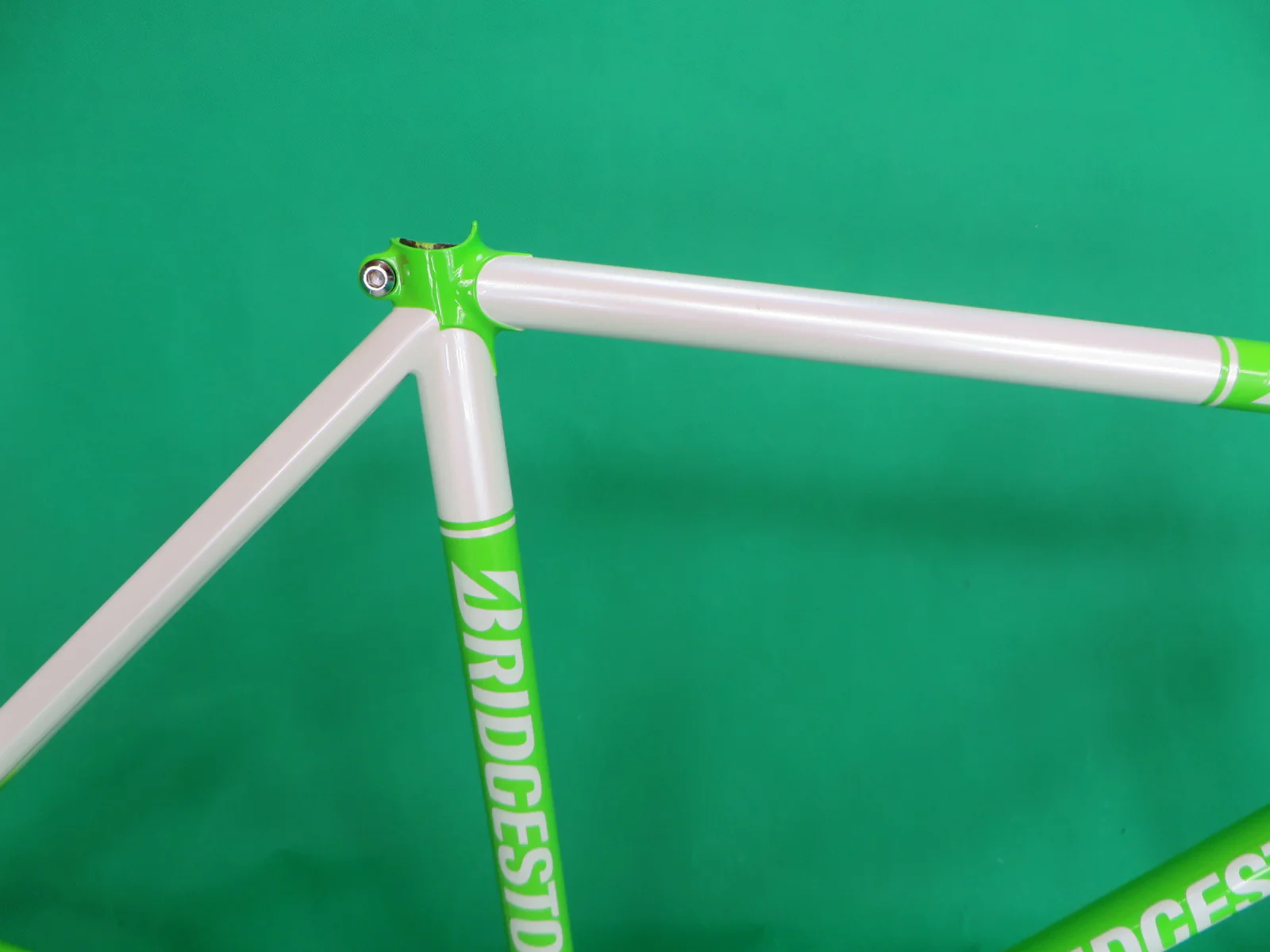 Bridgestone Columbus Max Fork / Reynolds 520  // White / Yellowish Green // 48cm - Image 12