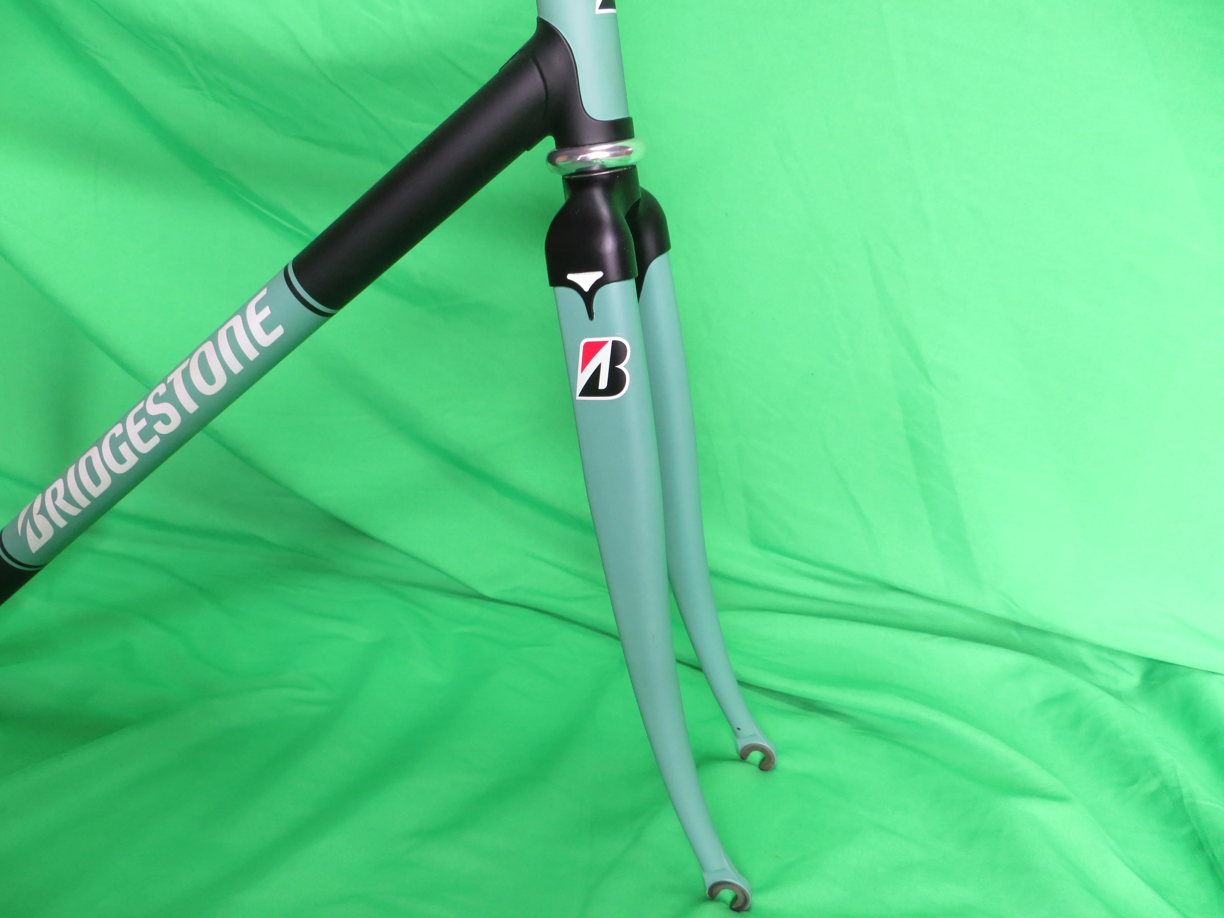 Bridgestone Columbus Max Frok/ Reynolds 631 // Matte Bianchi Green / Black // 52cm - Image 10
