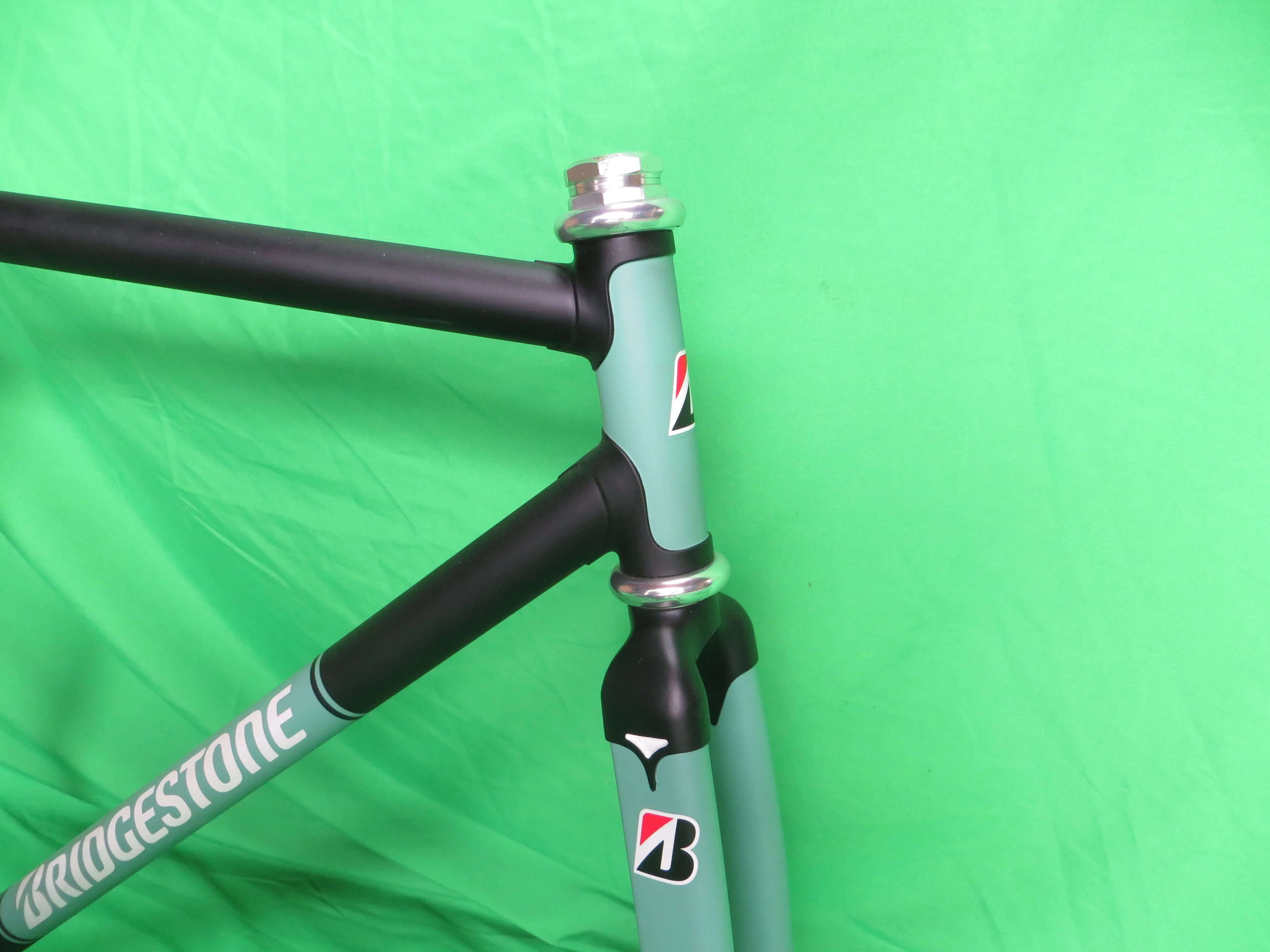 Bridgestone Columbus Max Frok/ Reynolds 631 // Matte Bianchi Green / Black // 52cm - Image 9