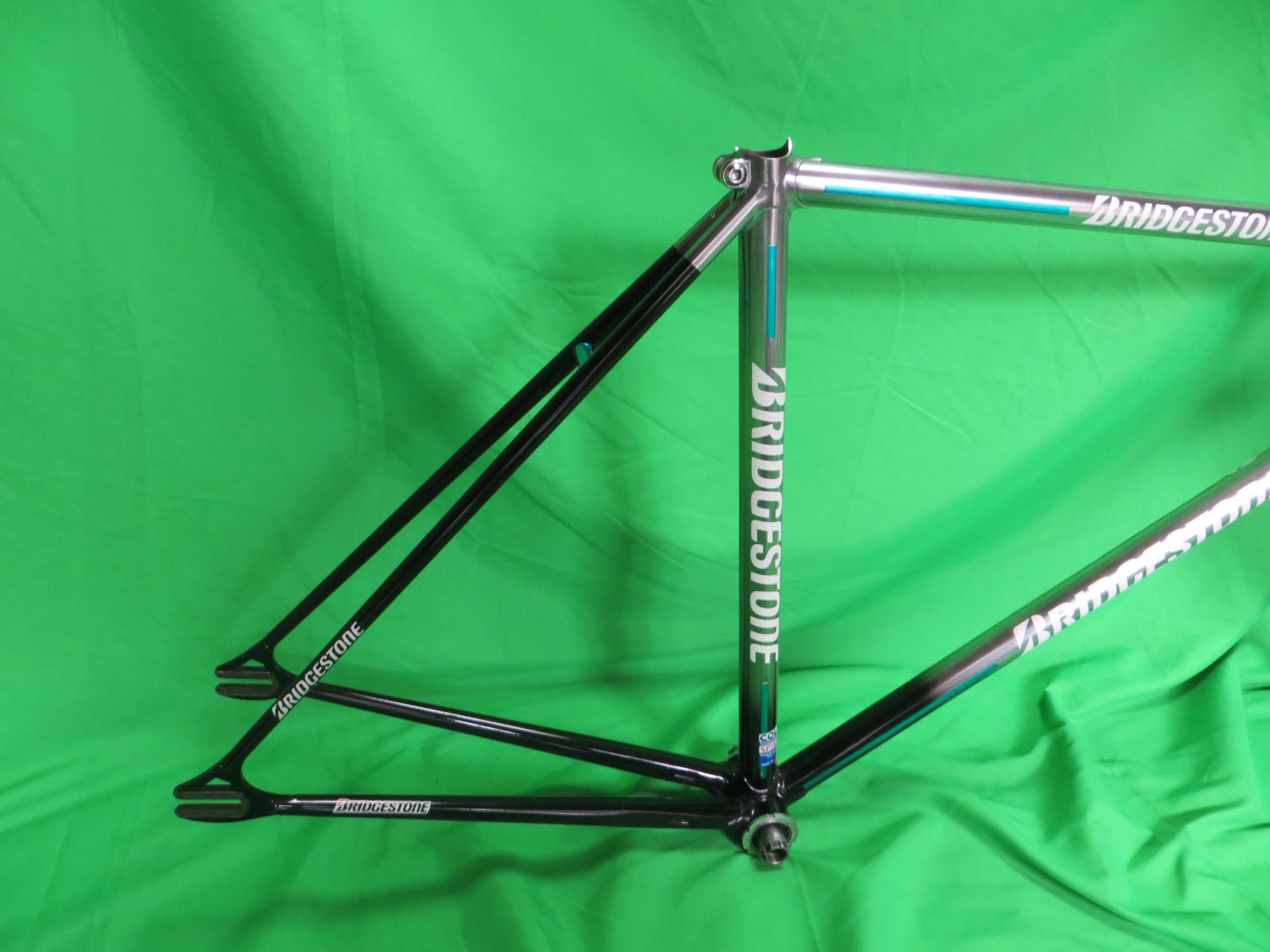 Bridgestone Columbus Max Frok/ Spirit Keirin // Mach Silver / Bluish Green / Black // 50cm - Image 15