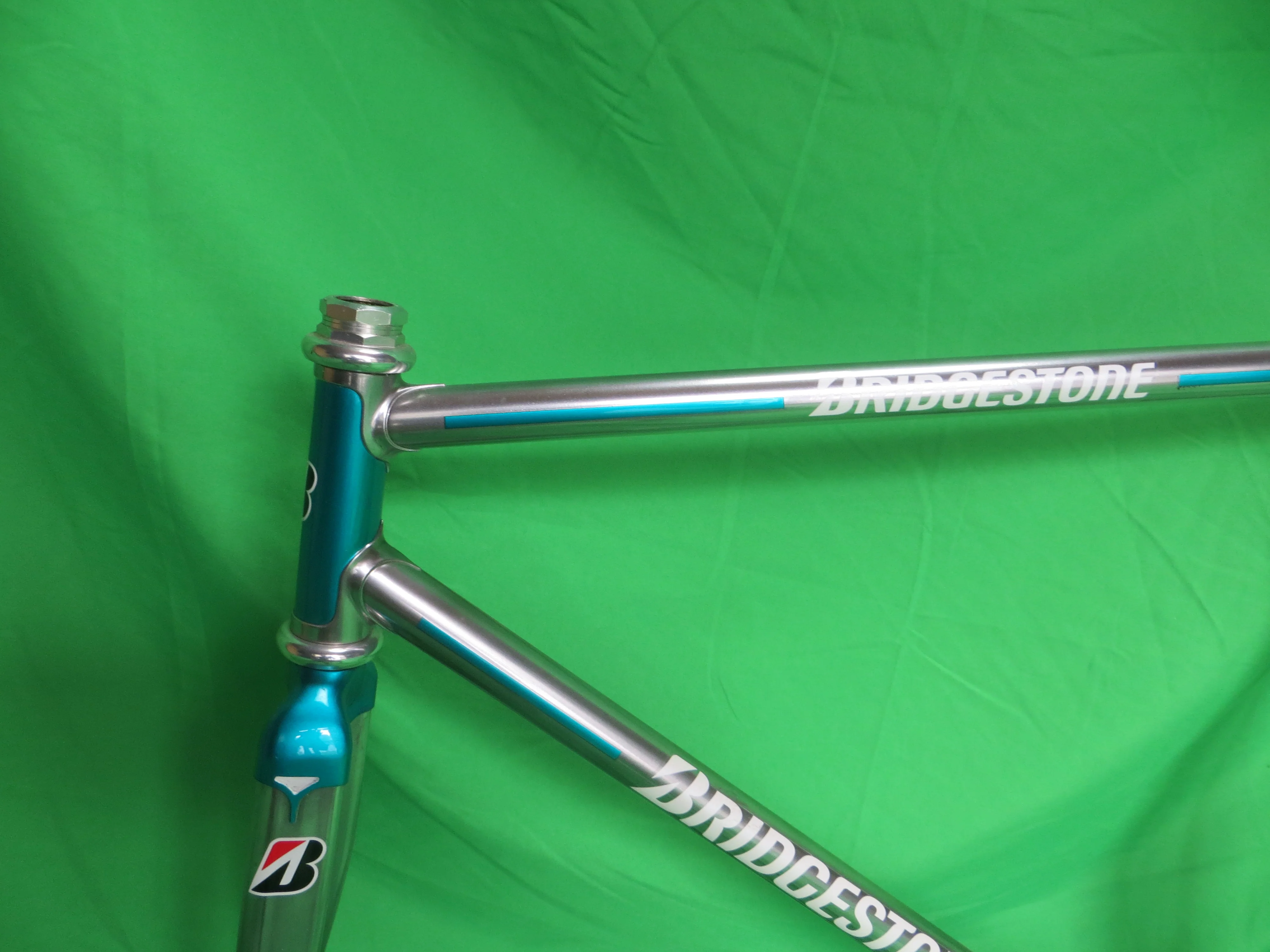 Bridgestone Columbus Max Frok/ Spirit Keirin // Mach Silver / Bluish Green / Black // 50cm - Image 4