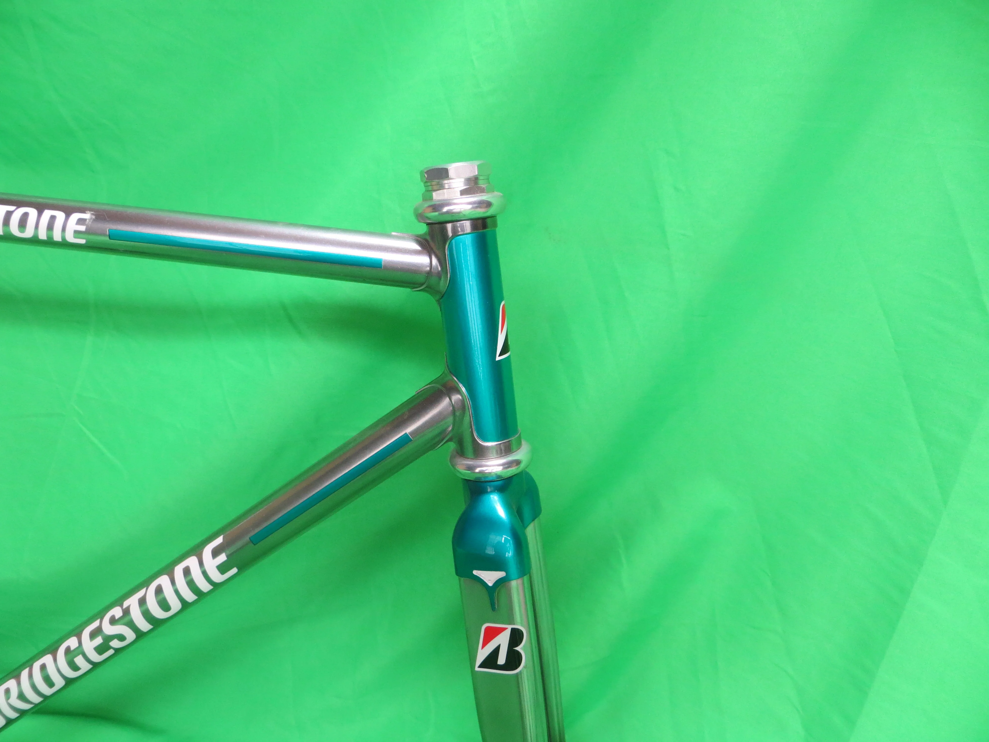 Bridgestone Columbus Max Frok/ Spirit Keirin // Mach Silver / Bluish Green / Black // 50cm - Image 9