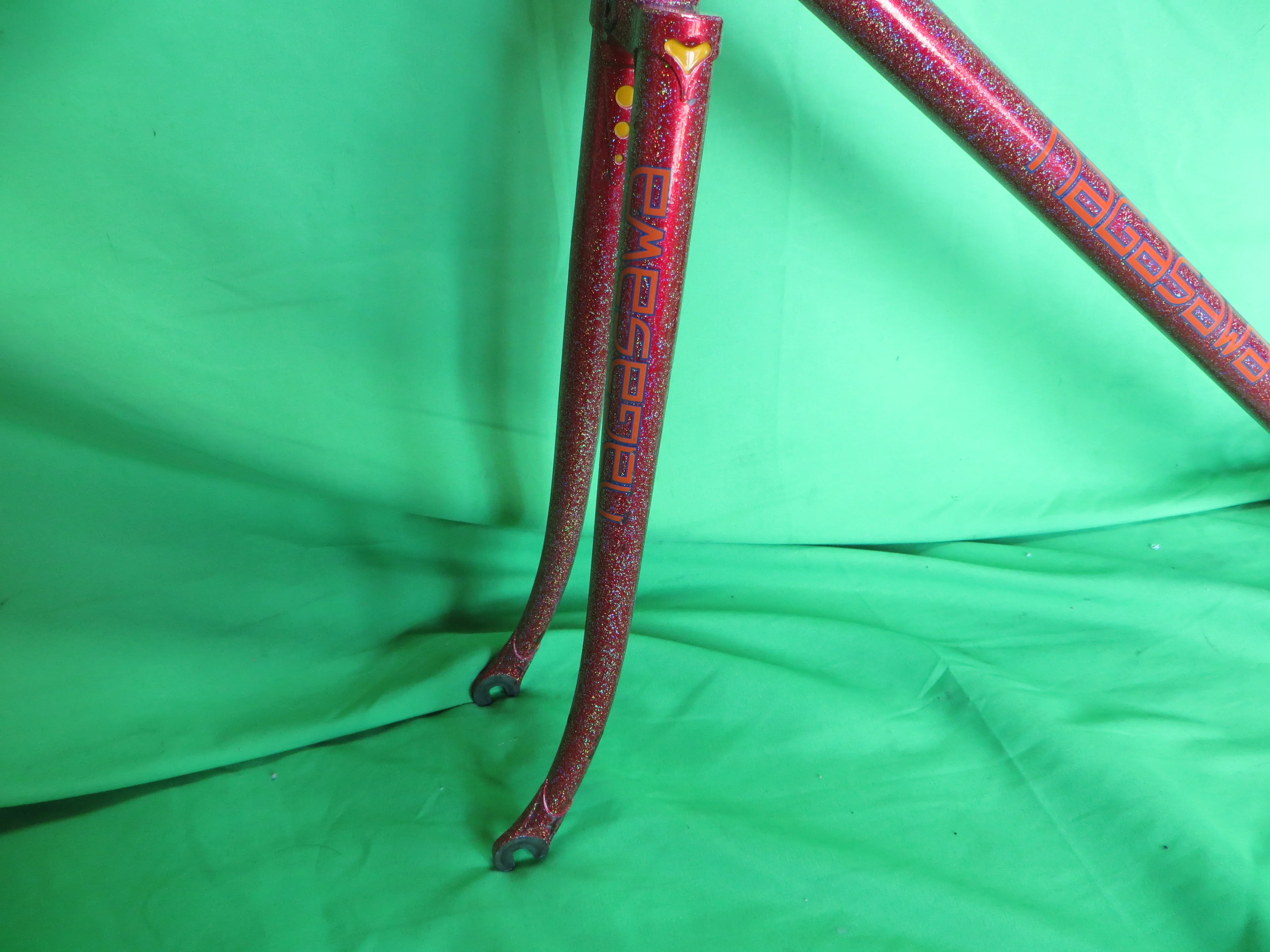 Nagasawa Drilled for Brakes // Red Metallic with Rainbow flake // 49cm - Image 3
