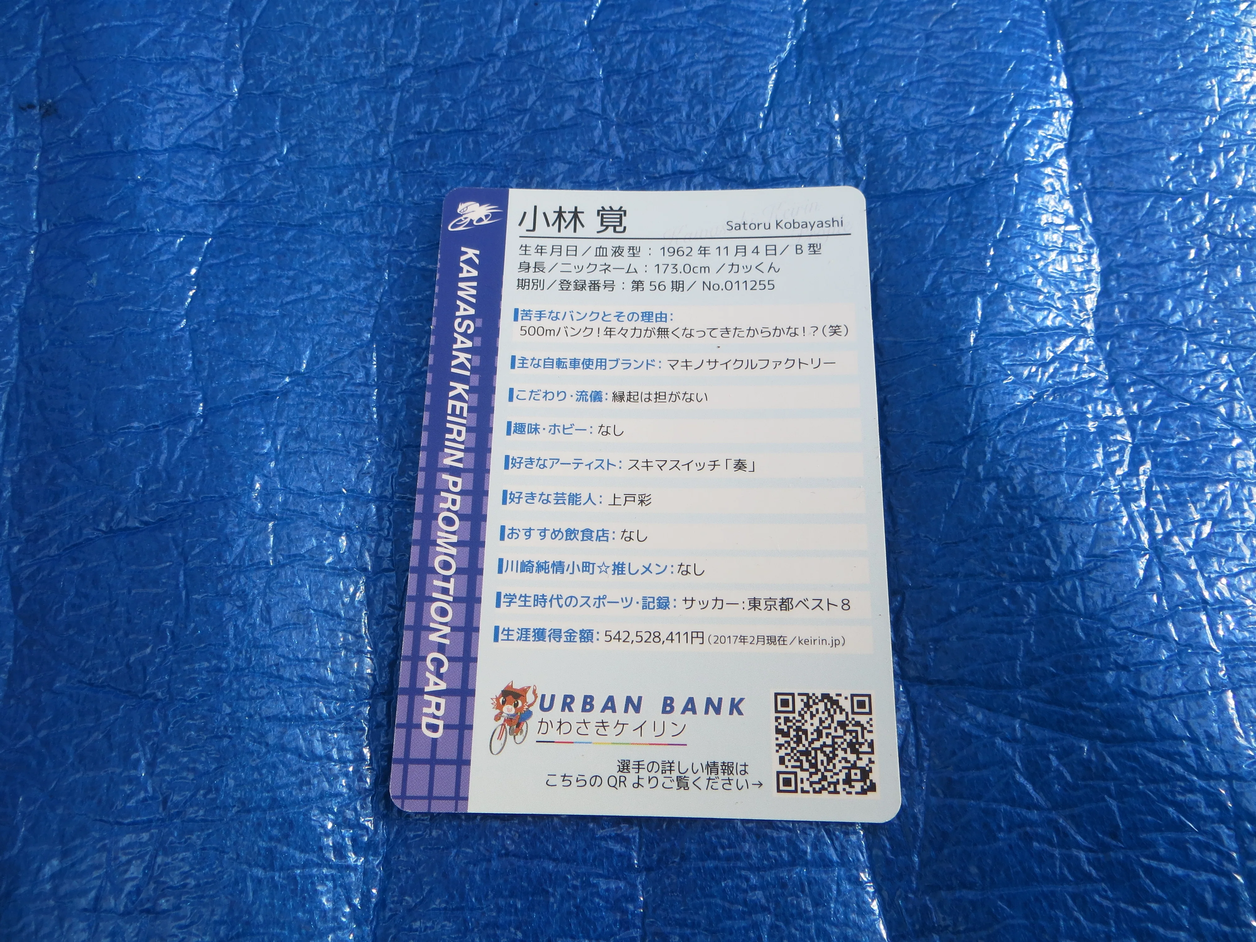 Never Used Official Keirin Trading Card /250118 - Image 2