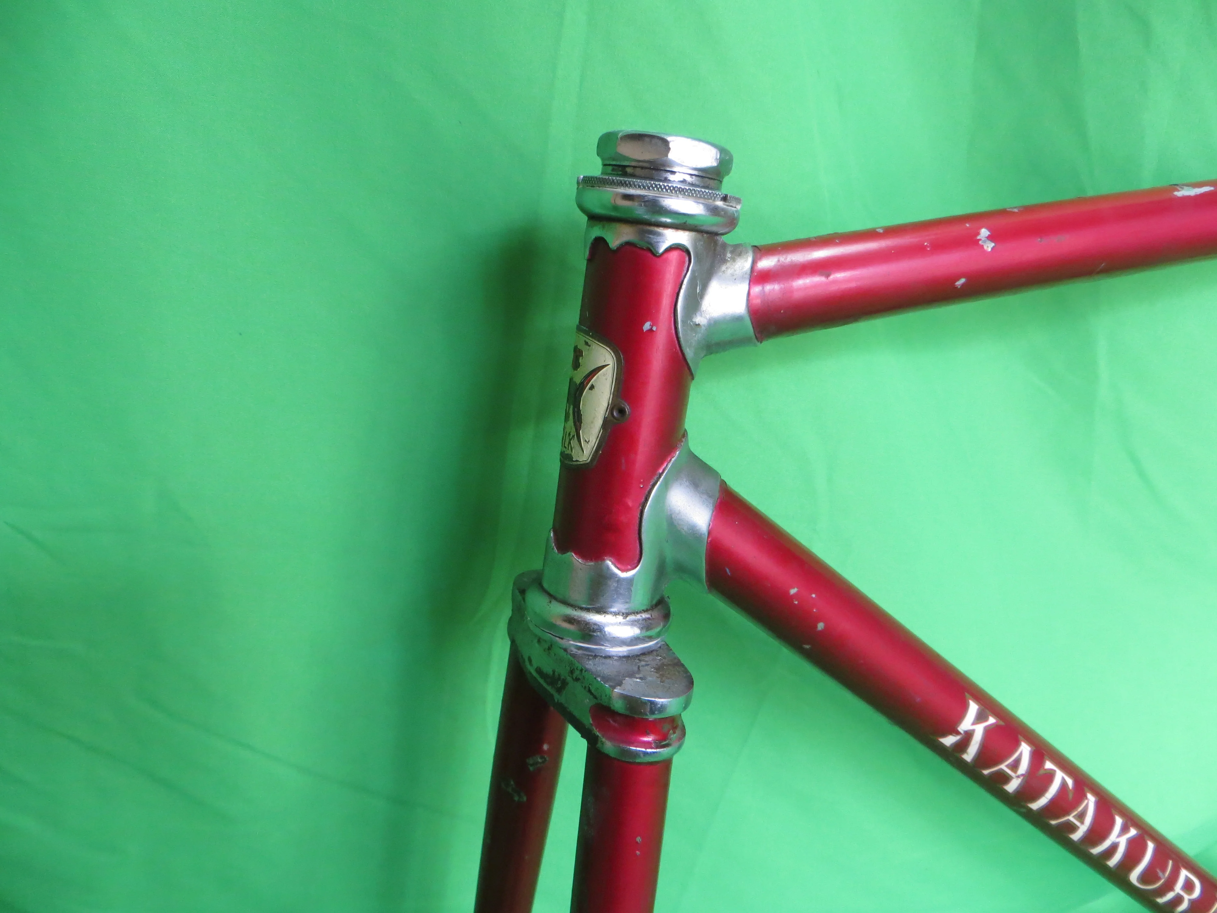 Super Rare! Vintage 1973 Katakura Silk // Candy Red/ Chrome Plated // 51cm - Image 2
