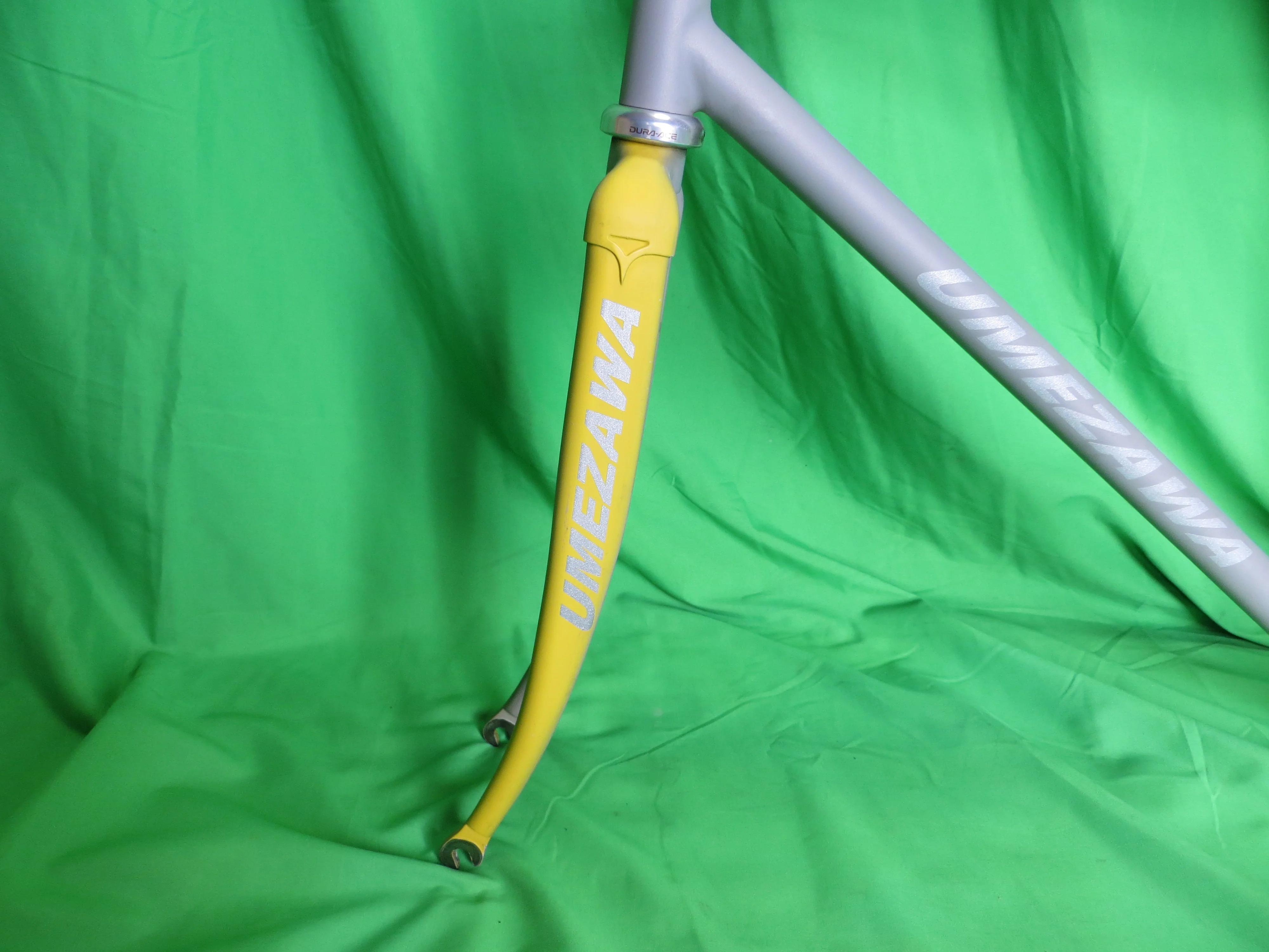 UMEZAWA Columbus Spirit Keirin/ Max Fork // Matte Gray / Yellow / Blue Tricolor // 50.5cm - Image 3